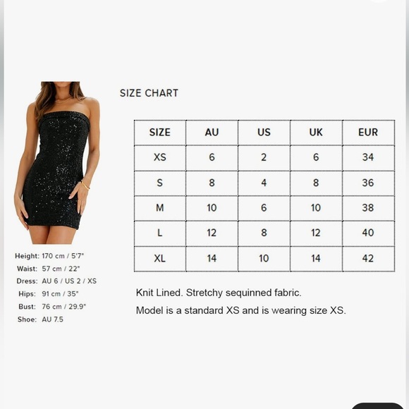 Dress  Strapless Bodycon Size Medium - Picture 4 of 5